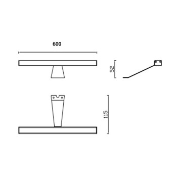 Kyra LED lampe de salle de bain 600 mm chrome