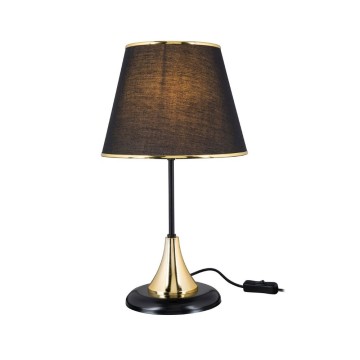 Lampe à poser Aden métal et abat-jour en tissu noir ASZ1632