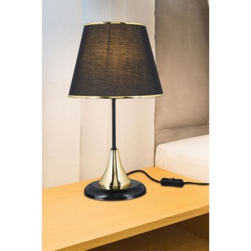 Lampe à poser Aden métal et abat-jour en tissu noir ASZ1632