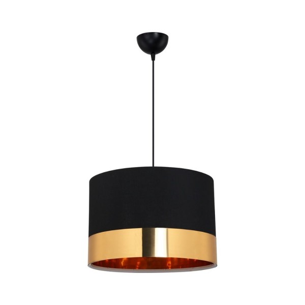 Lampe suspendue Alfina tissu noir bandeau or ASZ1665 Lampe suspendue Alfina tissu noir bandeau or ASZ1665