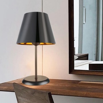 Verda ASZ1212 lampe à poser en métal et abat-jour en tissu noir