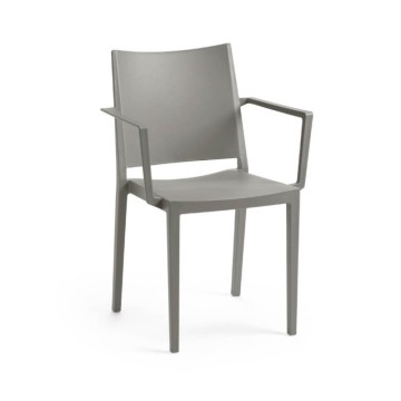 Fauteuil en polypropylène gris pour l'intérieur et l'extérieur - Mosk
