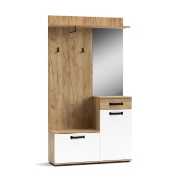 Armoire d'entrée Mosso MO6 en chêne et blanc