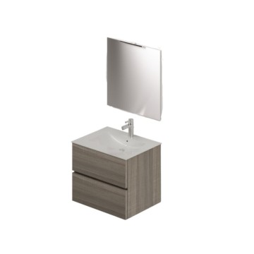 Meuble de salle de bain avec lavabo et miroir 60 elm