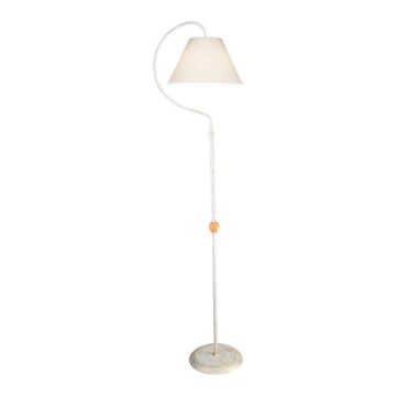 Geo ASZ1043 Lampadaire avec abat-jour en tissu blanc
