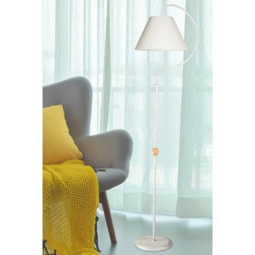 Geo ASZ1043 Lampadaire avec abat-jour en tissu blanc