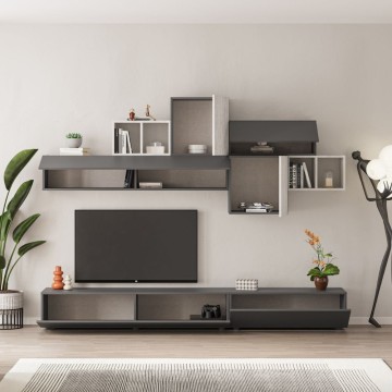 Tromen 260 cm unité murale anthracite et blanc vintage MTV234478
