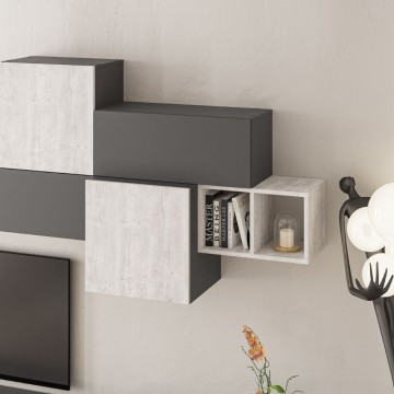 Tromen 260 cm unité murale anthracite et blanc vintage MTV234478