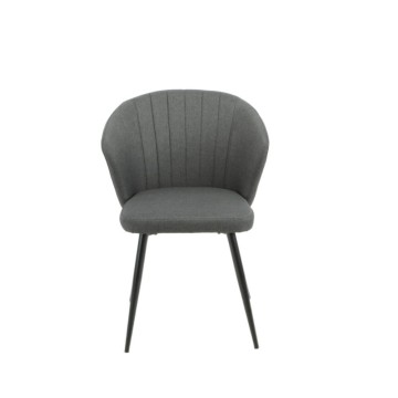 Chaise Krid en tissu noir et pieds en métal noir