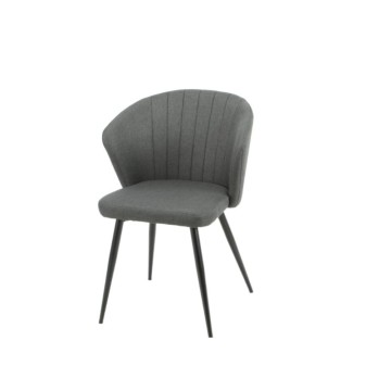 Chaise Krid en tissu noir et pieds en métal noir