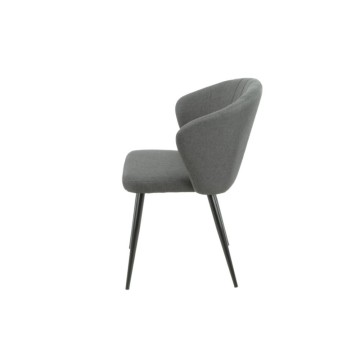 Chaise Krid en tissu noir et pieds en métal noir