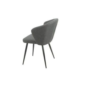 Chaise Krid en tissu noir et pieds en métal noir