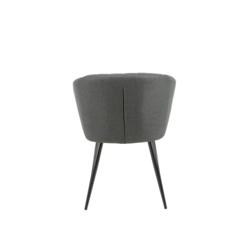 Chaise Krid en tissu noir et pieds en métal noir