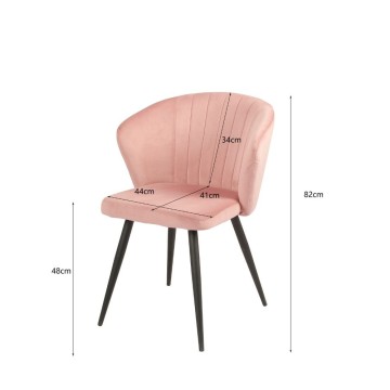 Chaise Krid en tissu noir et pieds en métal noir