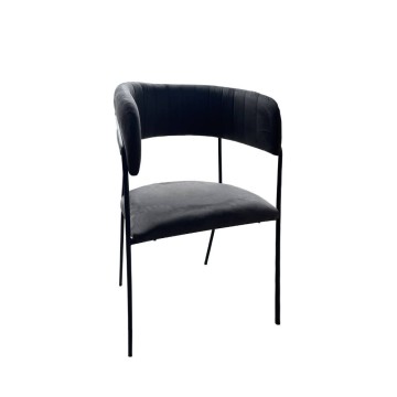 Chaise Key en tissu gris fumé et structure anthracite