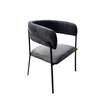 Chaise Key en tissu gris fumé et structure anthracite