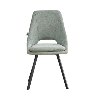 Chaise tapissée en tissu vert Blauss