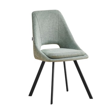 Chaise tapissée en tissu vert Blauss