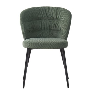 Chaise Klontar en tissu vert