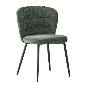 Chaise Klontar en tissu vert