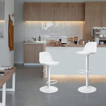 Tabouret réglable Rand entièrement blanc