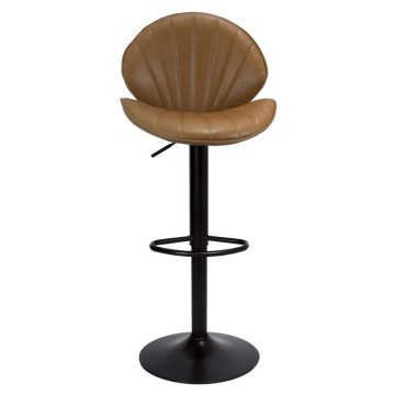 Tabouret réglable Tunn taupe avec pied noir