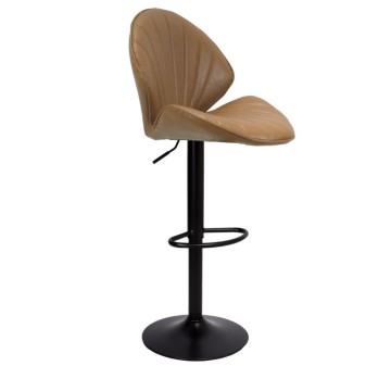 Tabouret réglable Tunn taupe avec pied noir