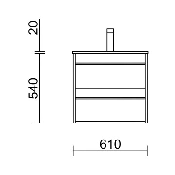 Armoire de toilette murale 60 cm chêne ostippo avec lavabo et 2 tiroirs