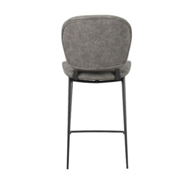 Tabouret Elice avec pieds en métal noir, coloris gris clair