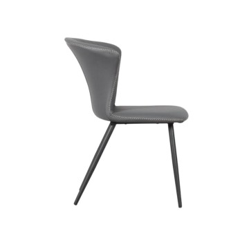 Chaise avec pieds en métal noir et dossier enveloppant de couleur anthracite Core