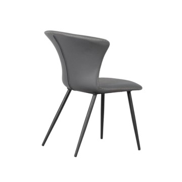 Chaise avec pieds en métal noir et dossier enveloppant de couleur anthracite Core