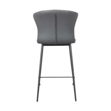 Tabouret avec pieds en métal noir et dossier enveloppant de couleur anthracite Core