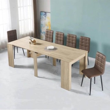 Table console Ofelia en chêne 90x50x75h extensible à 3 mètres
