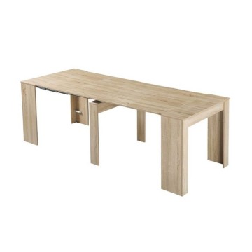 Table console Ofelia en chêne 90x50x75h extensible à 3 mètres
