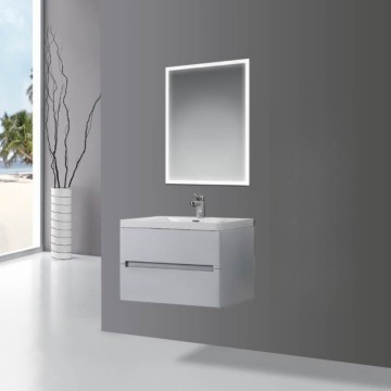 Varano meuble de salle de bain suspendu gris clair 90x48x55