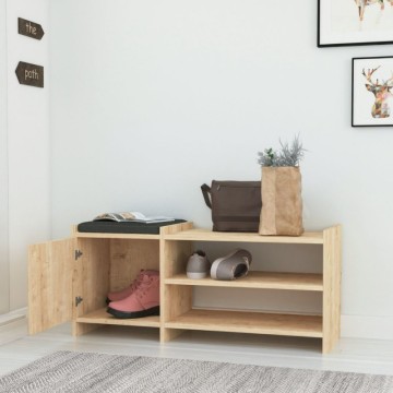 Meuble à chaussures avec porte et étagères Sunno chêne 100x35x44