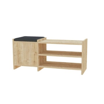 Meuble à chaussures avec porte et étagères Sunno chêne 100x35x44