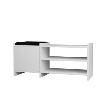 Sunno blanc 100x35x44 meuble à chaussures avec porte et étagères