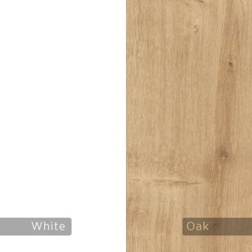 Meuble TV blanc et chêne avec 2 portes Klappe 125,5x33x56,5
