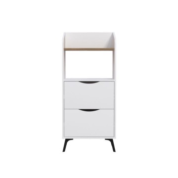 Meuble polyvalent avec tiroirs taupe et étagère en chêne Gorki