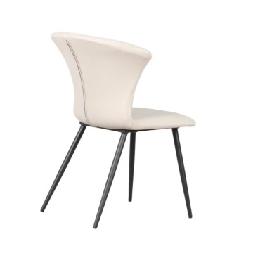 Chaise avec pieds en métal noir et dossier enveloppant beige Core
