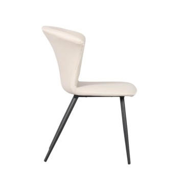 Chaise avec pieds en métal noir et dossier enveloppant beige Core