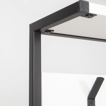 Etagère d'entrée suspendue en métal noir avec détails Nomad blancs