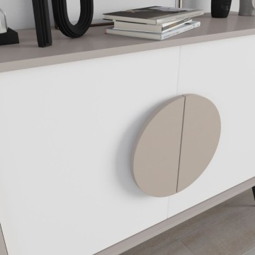 Buffet 2 portes gris tourterelle et blanc Gora110 110x35,6x82
