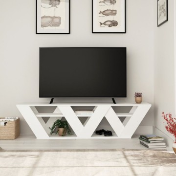 Meuble TV Ralla blanc 158x30x40h