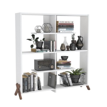 Kipp bibliothèque blanche avec pieds croisés 113x28x117h