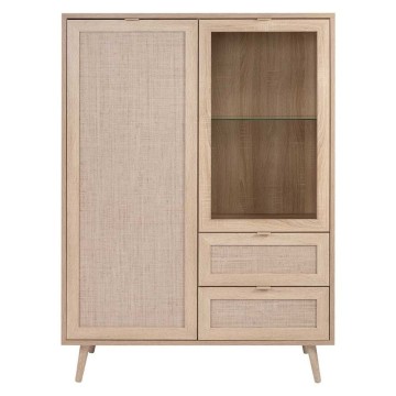 Buffet 2 portes et 2 tiroirs effet osier Bali 53ANEW