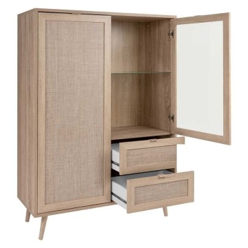 Buffet 2 portes et 2 tiroirs effet osier Bali 53ANEW