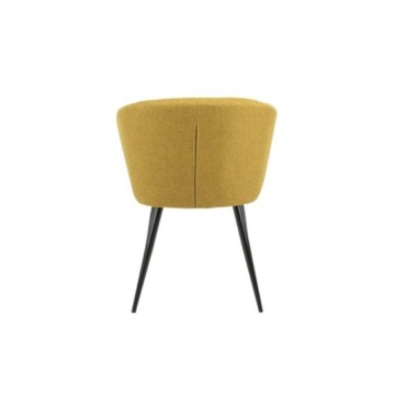 Chaise élégante en tissu jaune avec pieds en métal noir - Krid