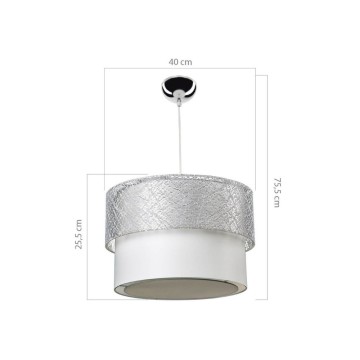 MDL2355 Lampe suspendue Polo en tissu gris
